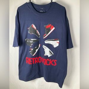 Jordan XL Navy Blue‎ Retro Kicks Sneakers Graphic T shirt New Without Tags